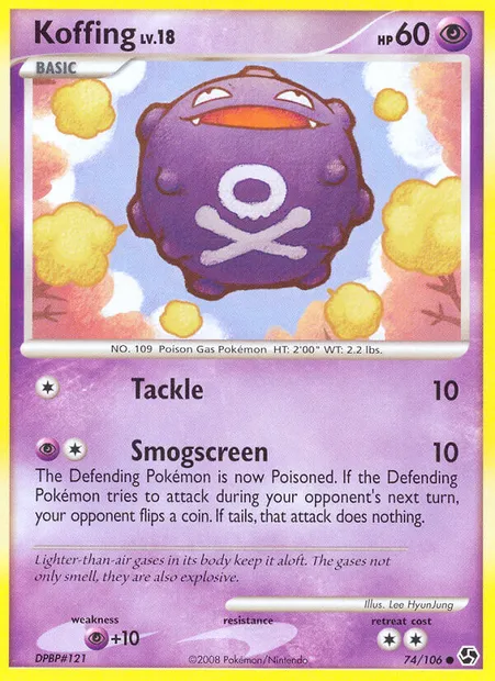 Koffing, Pokémon card GE 74 — Great Encounters set