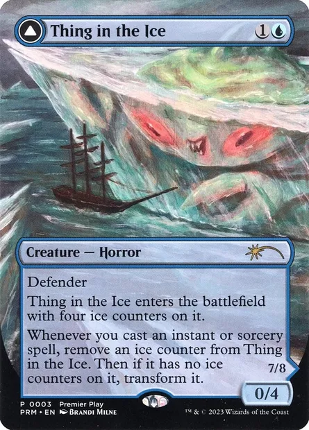 Spécimen pris dans la glace // Horreur éveillée, carte Magic PR23 3 — extension Regional Championship Qualifiers 2023