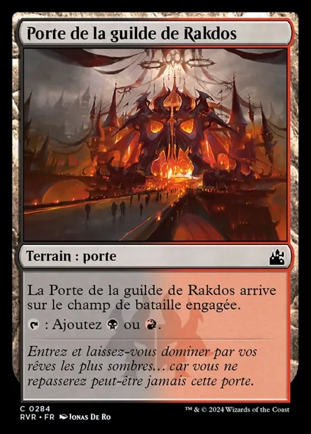 Porte de la guilde de Rakdos, carte Magic RVR 284 — extension Ravnica Remastered