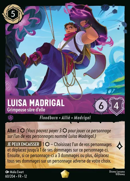 Luisa Madrigal - Grimpeuse sûre d'elle, carte Disney Lorcana CH12-060 — extension Contrées Inconnues