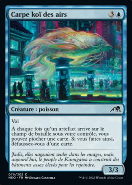 Carpe koï des airs, carte Magic NEO 79 — extension Kamigawa: La Dynastie Néon