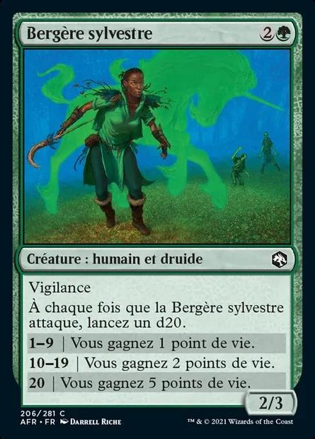 Bergère sylvestre, carte Magic AFR 206 — extension Forgotten Realms: Aventures dans les Royaumes Oubliés