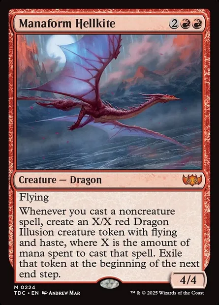 Manaform Hellkite, Magic card TDC 224 — Tarkir: Dragonstorm Commander set