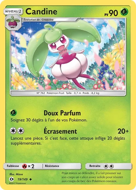 Candine, carte Pokémon SUM 19 — extension Soleil et Lune