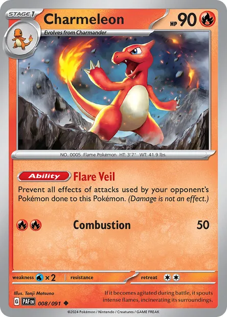 Charmeleon, Pokémon card PAF 008 — Paldean Fates set