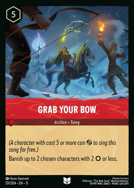 Grab Your Bow, Disney Lorcana card CH11-131 — Winterspell set