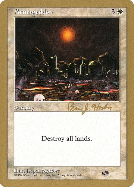 Armaguedon, carte Magic WC98 bh7asb — extension World Championship Decks 1998