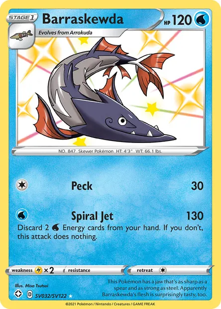 Barraskewda, Pokémon card SHF SV032 — Shining Fates set