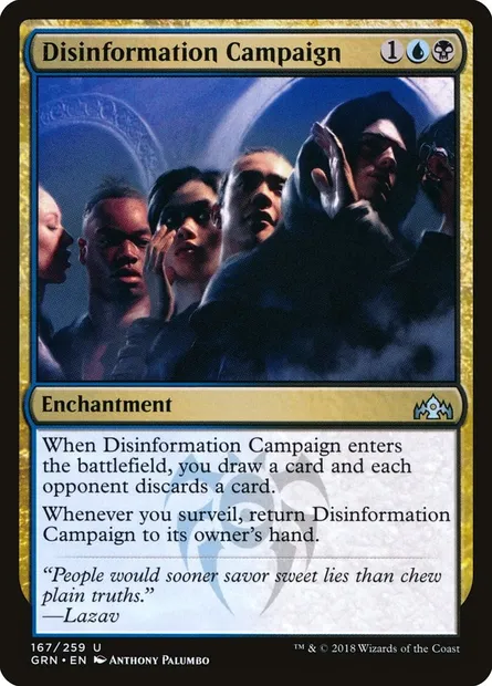 Disinformation Campaign, Magic card GRN 167 — Guilds of Ravnica set