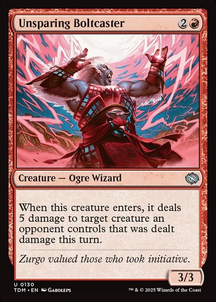 Unsparing Boltcaster, Magic card TDM 130 — Tarkir: Dragonstorm set