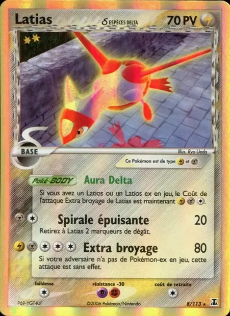Latias δ, carte Pokémon DS 8 — extension EX Espèces Delta