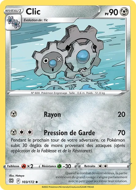 Clic, carte Pokémon BRS 103 — extension Stars Étincelantes