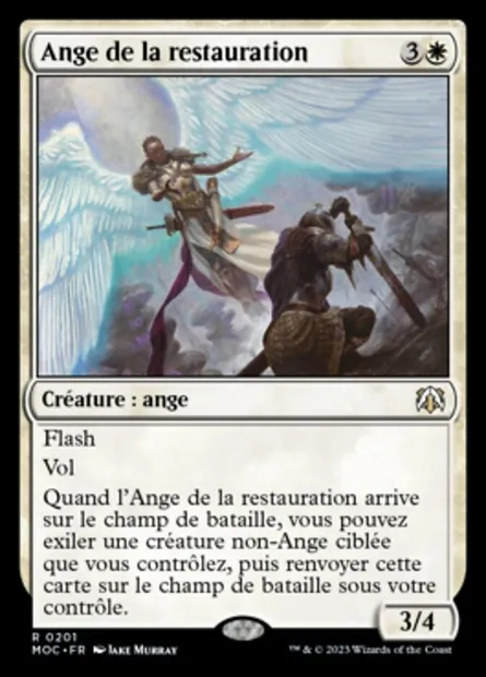 Ange de la restauration, carte Magic MOC 201 — extension March of the Machine Commander
