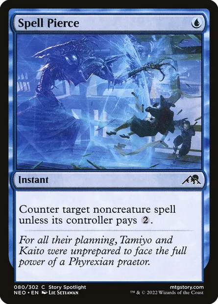 Spell Pierce, Magic card NEO 80 — Kamigawa: Neon Dynasty set