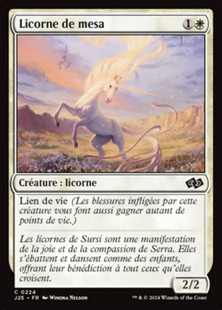 Licorne de mesa, carte Magic J25 224 — extension Foundations Jumpstart