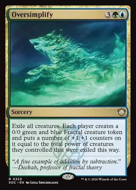Oversimplify, Magic card SOC 322 — Secrets of Strixhaven Commander set