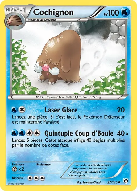 Cochignon, carte Pokémon PLS 27 — extension Tempète Plasma