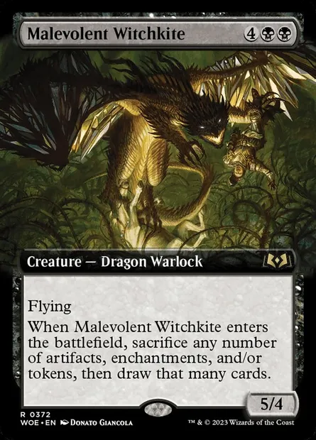 Malevolent Witchkite, Magic card WOE 372 — Wilds of Eldraine set