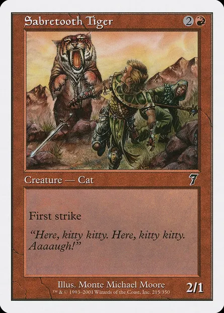 Sabretooth Tiger, Magic card 7ED 215 — Seventh Edition set