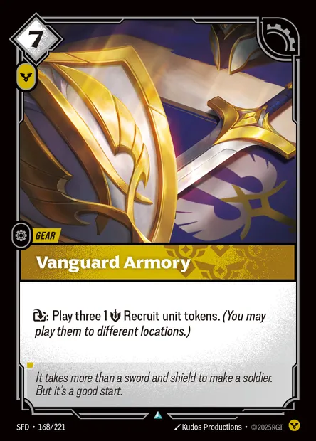 Vanguard Armory, carte Riftbound SFD 168 — extension Spiritforged