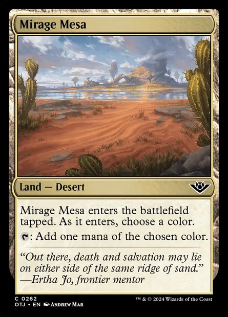 Mirage Mesa, Magic card OTJ 262 — Outlaws of Thunder Junction set