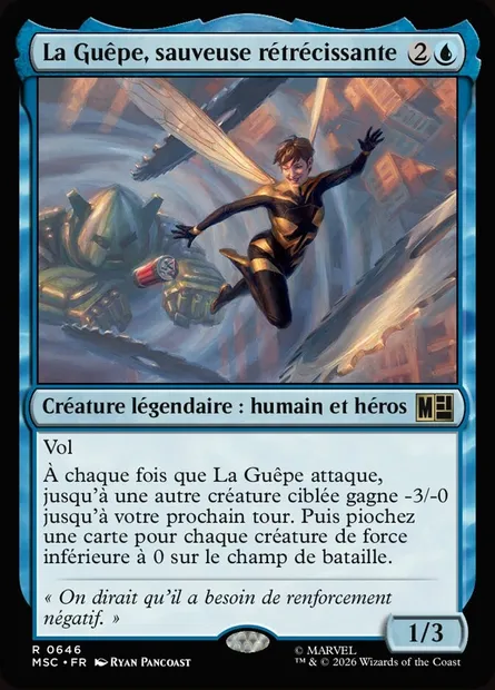 La Guêpe, sauveuse rétrécissante, carte Magic MSC 646 — extension Marvel Super Heroes Commander