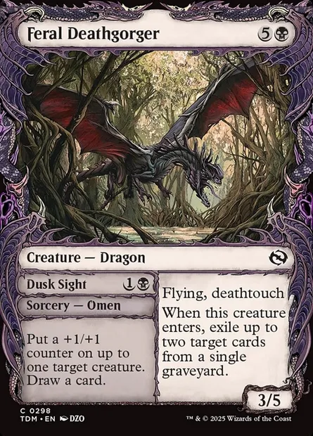 Feral Deathgorger // Dusk Sight, Magic card TDM 298 — Tarkir: Dragonstorm set