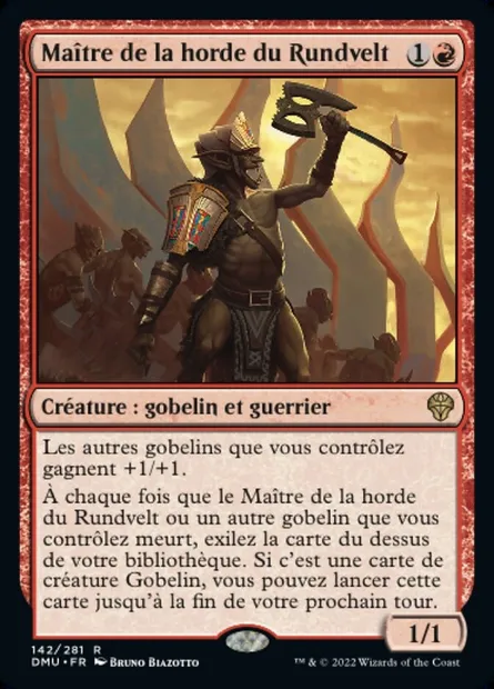 Maître de la horde du Rundvelt, carte Magic DMU 142 — extension Dominaria Uni