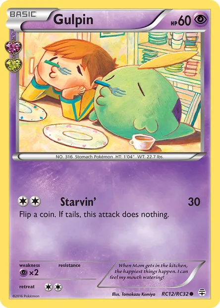 Gulpin, Pokémon card GEN RC12 — Generations set