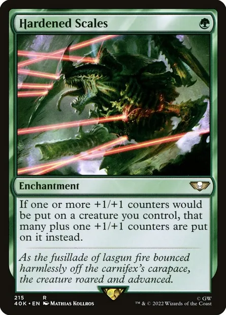 Écailles renforcées, carte Magic 40K 215 — extension Warhammer 40,000 Commander