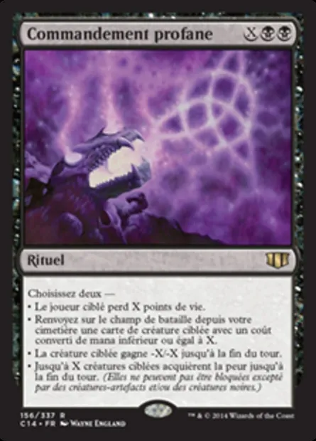 Commandement profane, carte Magic C14 156 — extension Commander 2014