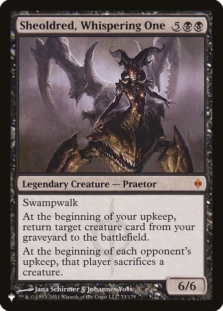 Sheoldred la Susurrante, carte Magic PLST NPH-73 — extension The List