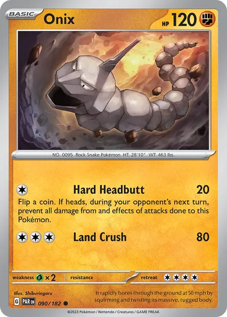Onix, Pokémon card PAR 090 — Paradox Rift set