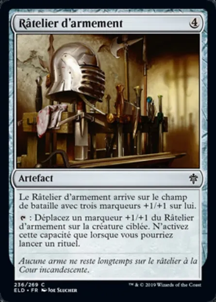 Râtelier d'armement, carte Magic ELD 236 — extension Throne of Eldraine