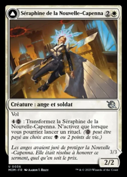 Séraphine de la Nouvelle-Capenna // Séraphine de la Nouvelle Phyrexia, carte Magic MOM 36 — extension L'invasion des machines