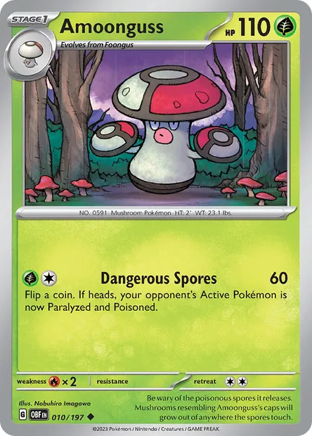 Amoonguss, Pokémon card OBF 010 — Obsidian Flames set