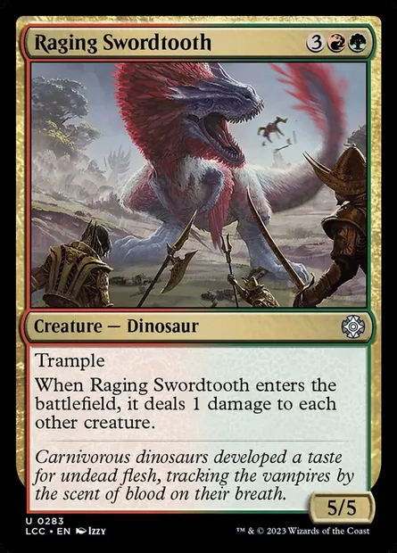 Raging Swordtooth, Magic card LCC 283 — The Lost Caverns of Ixalan Commander set