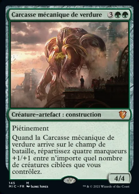 Carcasse mécanique de verdure, carte Magic MIC 145 — extension Midnight Hunt Commander