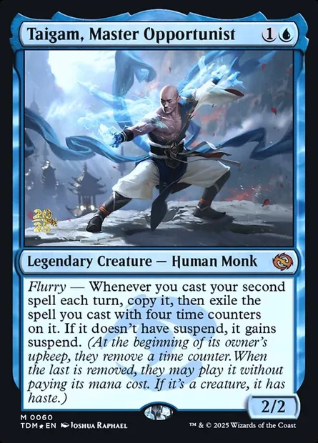 Taigam, Master Opportunist, Magic card PTDM 60s — Tarkir: Dragonstorm Promos set