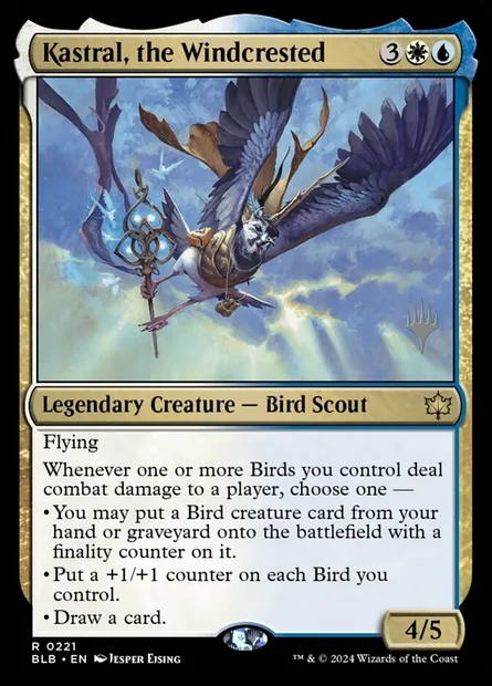 Kastral, the Windcrested, Magic card PBLB 221p — Bloomburrow Promos set
