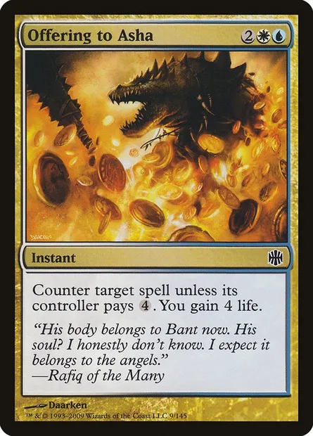 Offering to Asha, Magic card ARB 9 — Alara Reborn set