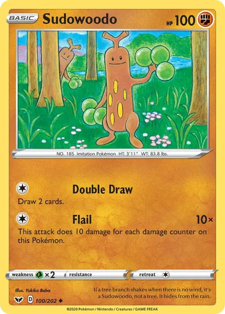 Sudowoodo, Pokémon card SSH 100 — Sword & Shield set
