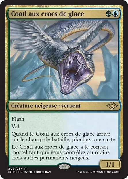 Coatl aux crocs de glace, carte Magic MH1 203 — extension Horizons du Modern