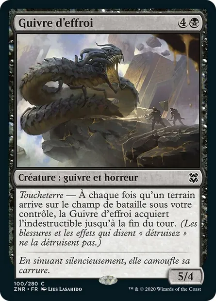 Guivre d'effroi, carte Magic ZNR 100 — extension Renaissance de Zendikar