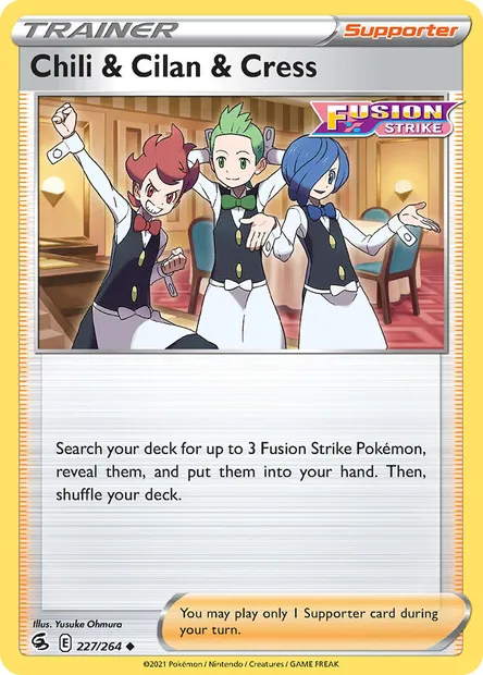 Chili & Cilan & Cress, Pokémon card FST 227 — Fusion Strike set