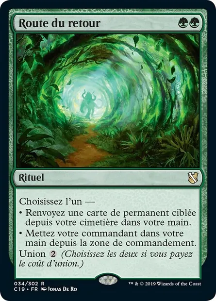Route du retour, carte Magic C19 34 — extension Commander 2019
