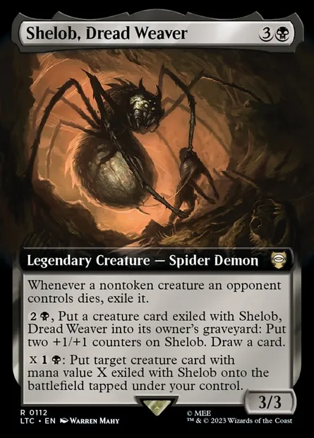 Shelob, Dread Weaver, Magic card LTC 112 — Tales of Middle-earth Commander set
