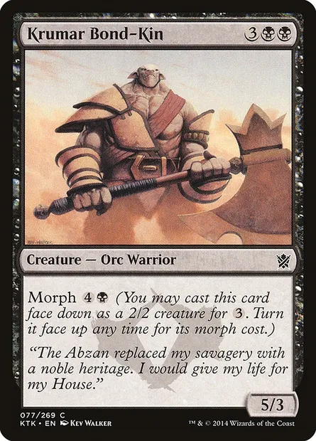 Krumar Bond-Kin, Magic card KTK 77 — Khans of Tarkir set