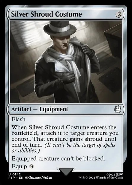 Silver Shroud Costume, Magic card PIP 142 — Fallout set