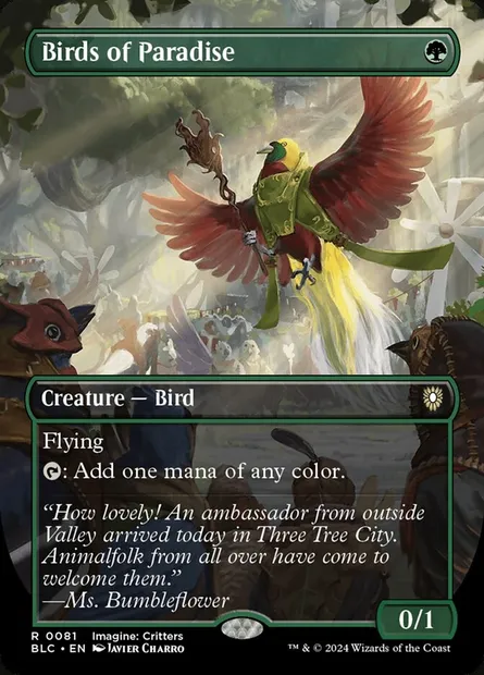 Birds of Paradise, Magic card BLC 81 — Bloomburrow Commander set